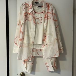 Mondi sport 3 piece vintage outfit. Capri, tank &shirt. Size 44 and XL for tank